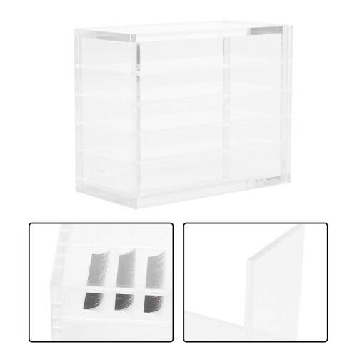 Clear Eyelash Storage Box 5-Layer Organizer with Glue Pallet 2