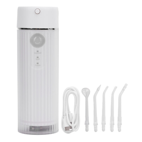 (White) Mini Waterflosser 190ml 130PSI IPX7 (3 Modi)