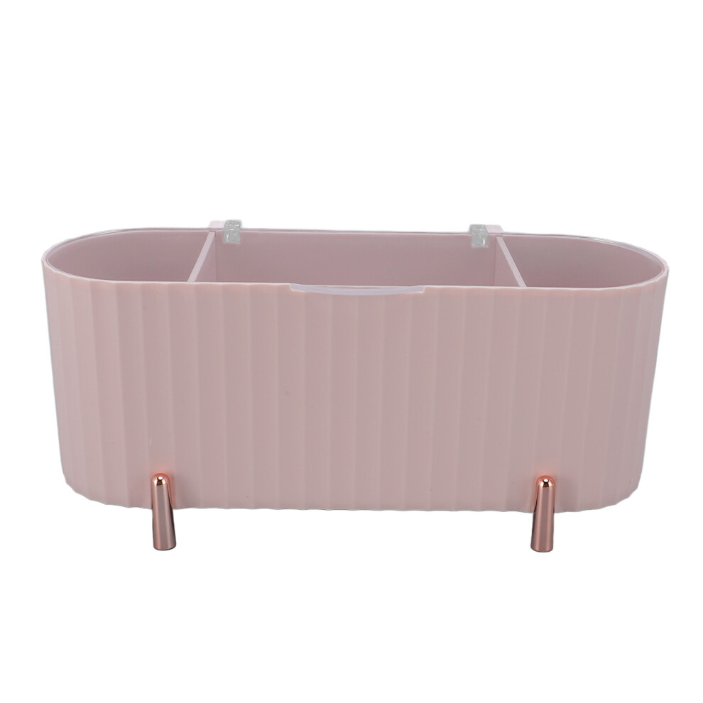 (Pink) Qtip Holder Dispenser 3 Compartments Bathroom Cotton Ball Organizer