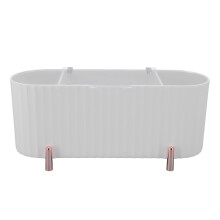 (White) Qtip Holder Dispenser 3 Compartments Bathroom Cotton Ball Organizer