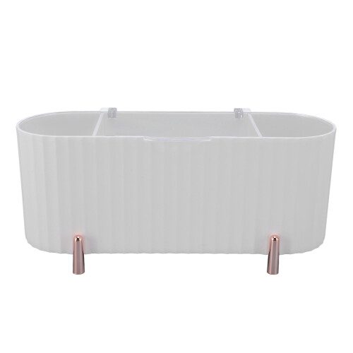 (White) Qtip Holder Dispenser 3 Compartments Bathroom Cotton Ball Organizer