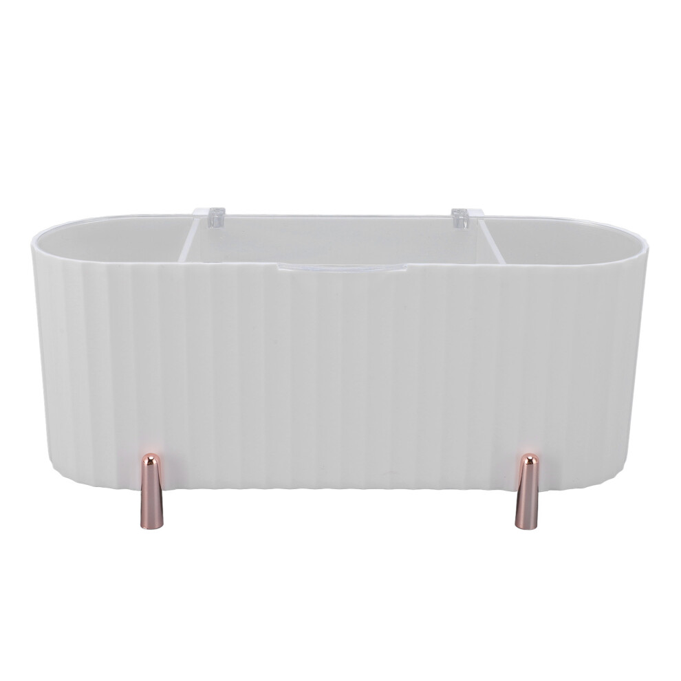 (White) Qtip Holder Dispenser 3 Compartments Bathroom Cotton Ball Organizer