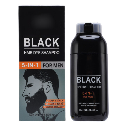 Black Hair Dye Shampoo Gray Coverage 250ml
