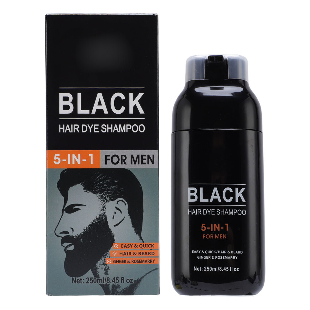 Black Hair Dye Shampoo Gray Coverage 250Ml