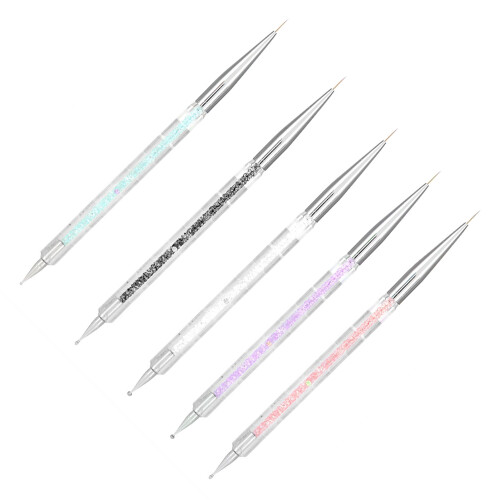 5PCS Double Head Crystal Dotting Nail Art Pen Set 2