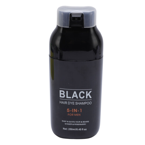 Black Hair Dye Shampoo Gray Coverage 250ml 1