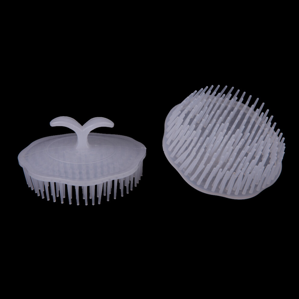 Unisex White 2Pcs Hair Shampoo Scalp Massage Brush Comb