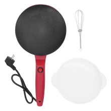 (EU Plug 220V) Electric Crepe Maker 8in Nonstick Auto Temp Control US Plug