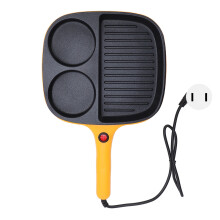 (US Plug 110V) Non-stick Grillpan 3 Secties 900W Lange Steel US 110V
