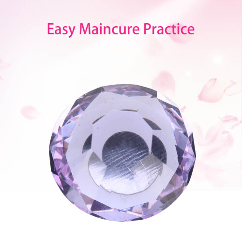 Supporto Magnetico Ovale per Unghie in Cristallo e Lega Viola 2