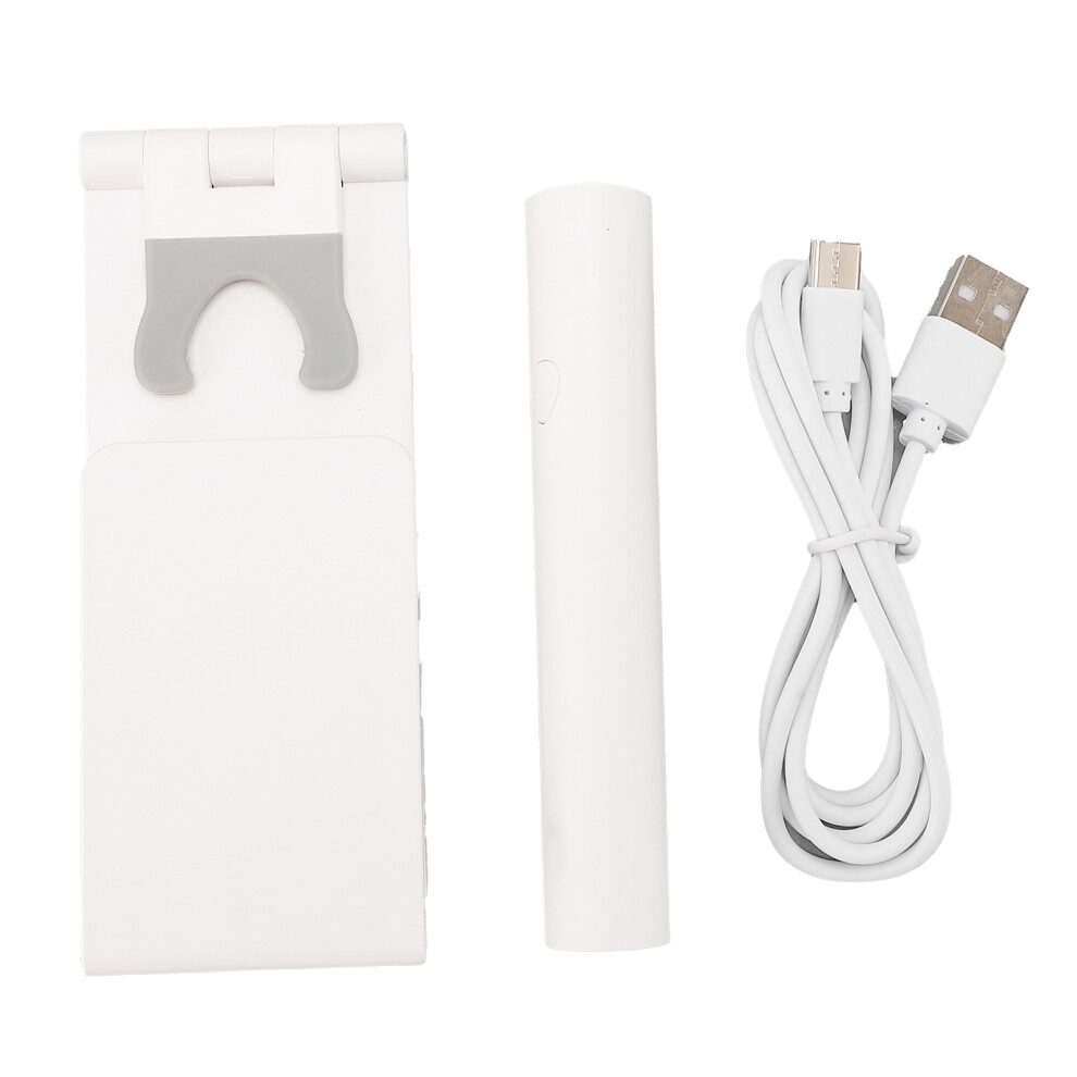White Handheld Mini Nail Lamp Usb Rechargeable 2 Timer Fast Curing