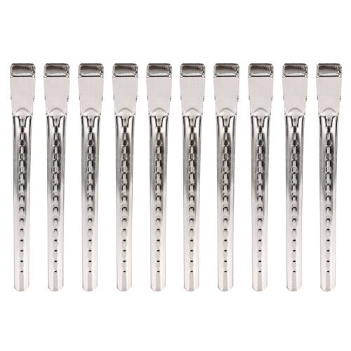 10x Silber Krokodil Haarspangen Metall