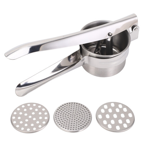 Kitchen Potato Ricer 3 Discs Stainless Steel Press