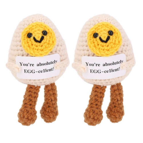 2x Lustiges Mini-Ei-Strickspielzeug mit Karte