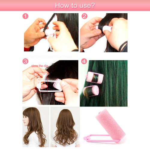 12x Magic Sponge Hair Styling Rollers Curler Salon Pink 2
