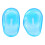 2x Blauwe Oorkap Plastic Beschermer 2