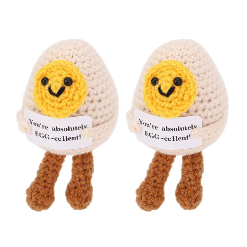 2x Lustiges Mini-Ei-Strickspielzeug mit Karte 2