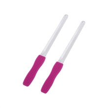 2x Edelstahl-Nagelfeile, doppelseitig, Silikongriff