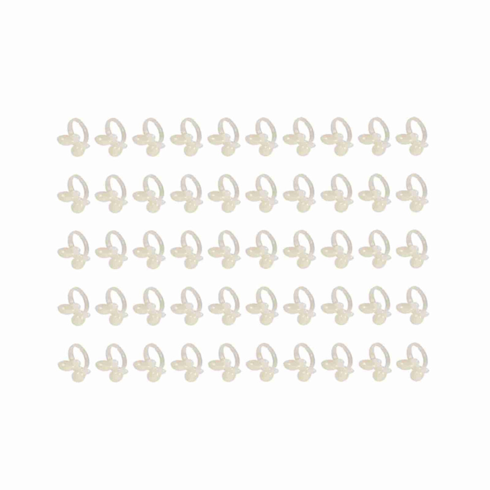 50Pcs/Set Nail Chart Ring Wearable Gel Bottle Color Beige Butterfly