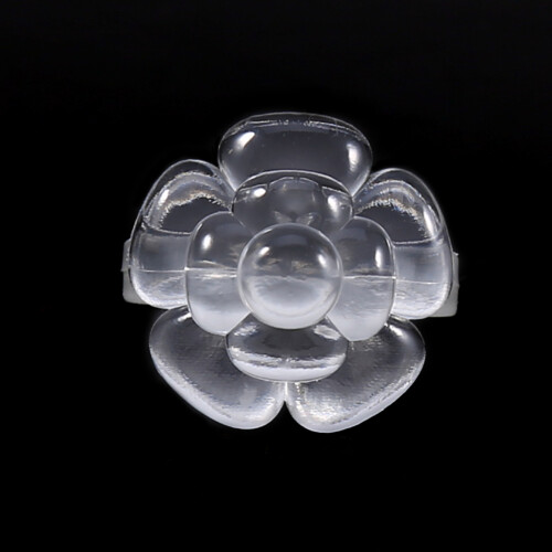 50er Set ABS Nagel-Farbkarte Ring mit Blumen (Klar) 2