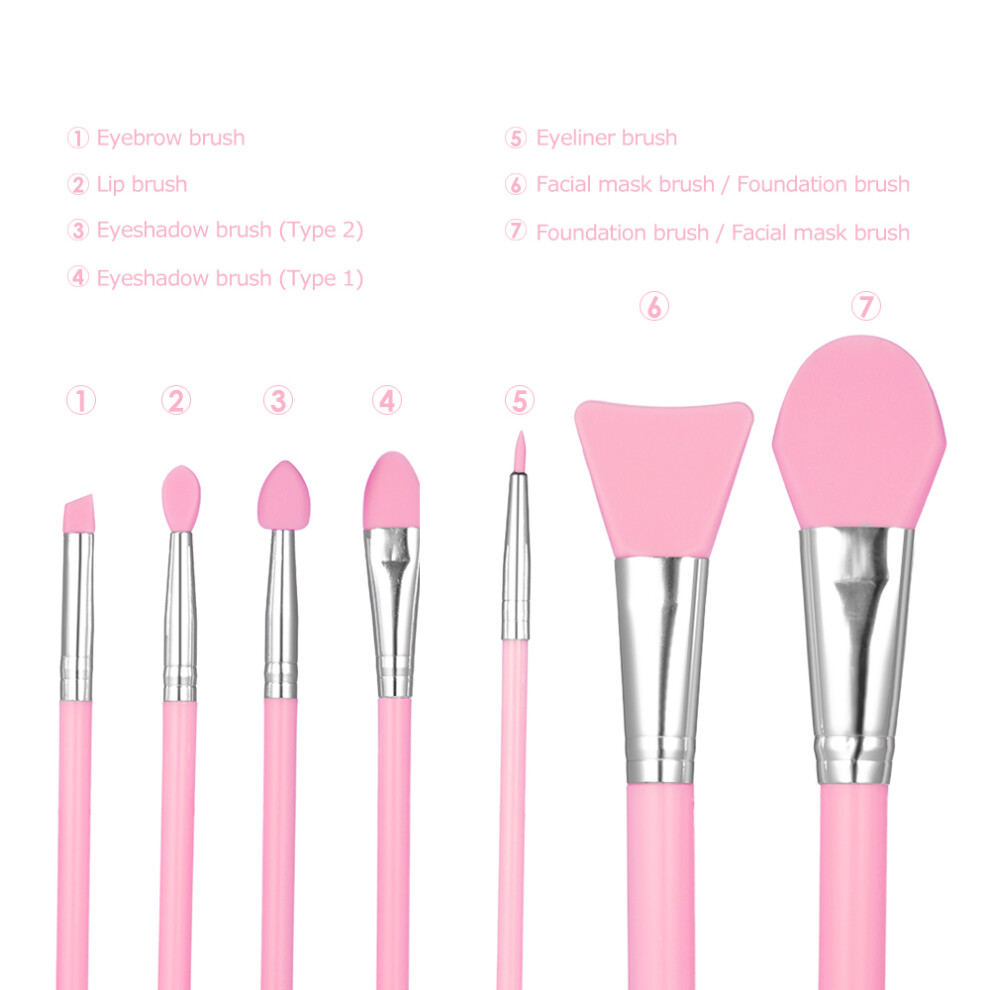 7Pcs Silicone Makeup Brush Kit Facial Mask Foundation