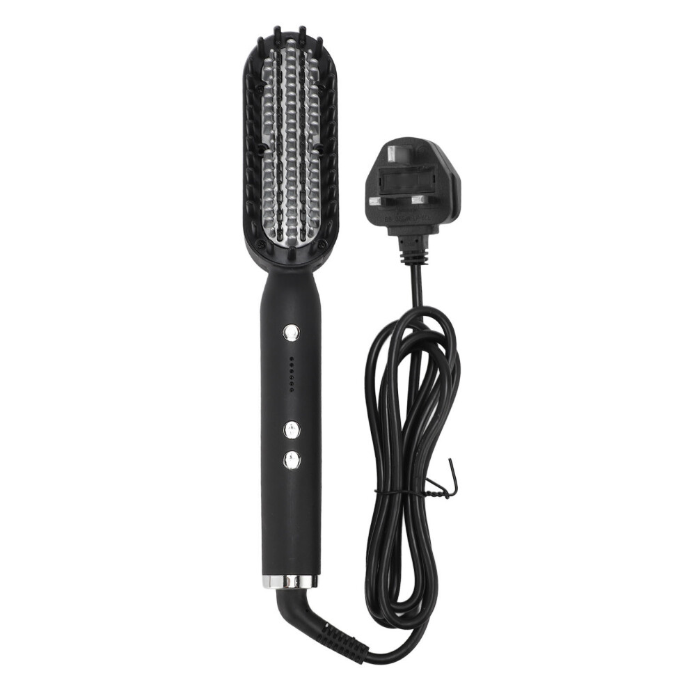 (GB Plug 220-240V) Hair Straightening Brush Negative Ions Fast Heating 220-240V US Plug