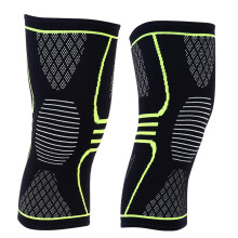 Atmungsaktives Nylon-Kniebandage-Pad Schwarz/Grün M