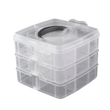 3 Layer Portable Plastic Storage Box Makeup Organizer Jewelry White