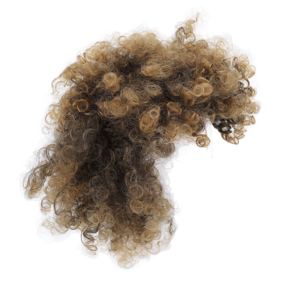 Unisex (1B/27) Puff Curly Bun With Bangs Drawstring Ponytail Extension 1B/30
