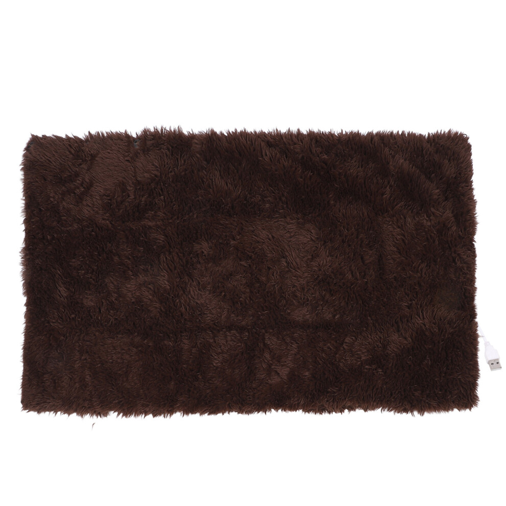 (Brown) USB Heating Blanket Carbon Fiber Smart Temp Control Black
