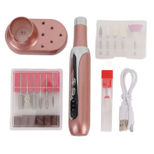 (Gold) Portable Electric Nail File 0-15000rpm Rechargeable Grinder Purple