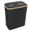 (Black) Foldable Recycling Bin with Double Inner Bag Lid for Bottle Jar Beige 4
