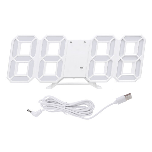3D LED Digital Clock Auto Dimming Date Temp