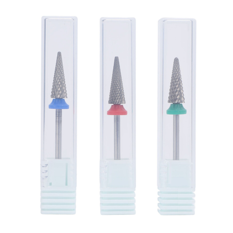 3 Pcs Tapered Nib Tungsten Steel Nail Drill Bits Professional
