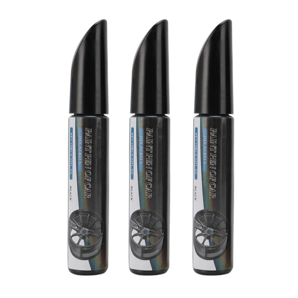 Black 10Ml 3Pcs Car Touch Up Paint Pen Scratch Repair