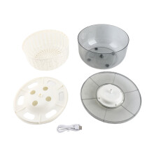 (Large 6L) Electric Salad Spinner 1500mAh Draining System Wash Dry Greens 4.75L