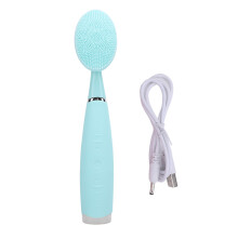 (Green) Spazzola Detergente Viso Silicone IPX6 Elettrica Verde