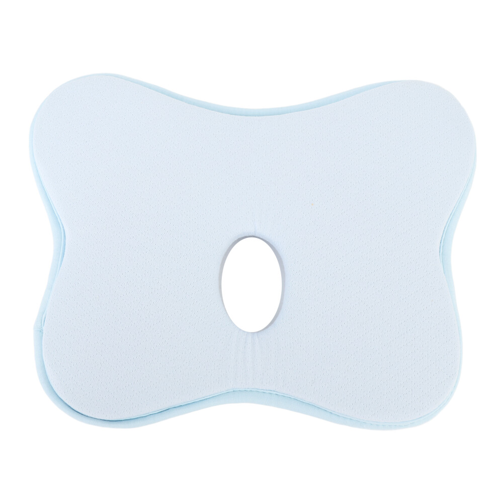 Baby Head Pillow Washable Cover Breathable Memory Foam Support Blue
