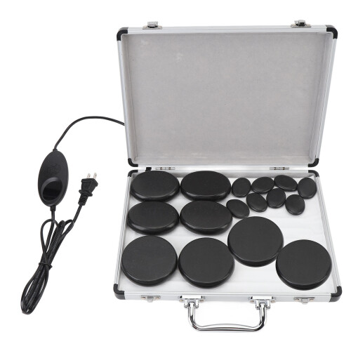 Hot Stones Set Adjustable Temp 6 Timer 3 Sizes Professional Spa Warmer