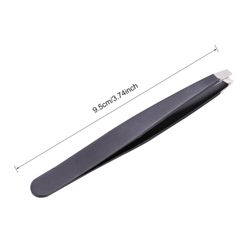 Black Stainless Steel Eyebrow Tweezer Set 1