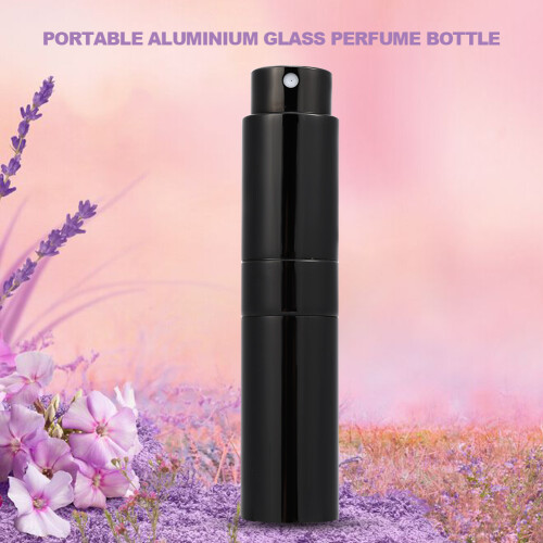 8ml Mini Aluminium Glas Parfümflasche Zerstäuber Schwarz 2