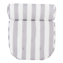 (Striped) Bathtub Pillow 6 Suction Cups Grey