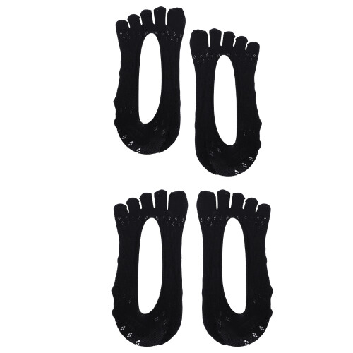2 Pairs Low Cut Breathable Toe Separator Socks for Walking Standing 2