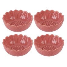 (Pink) 4Pcs Ceramic Oil Burner Diffuser Bowl Crackle Ice Pattern