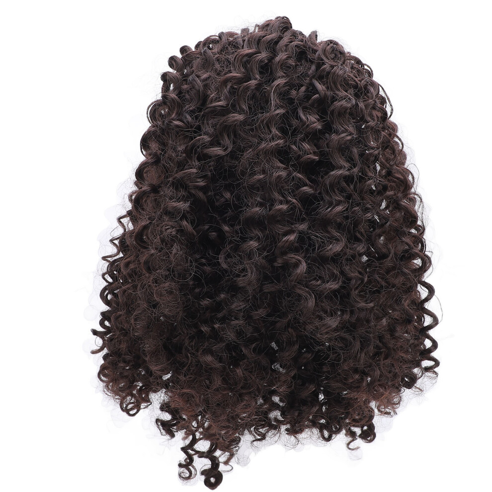 Long Black Curly Wave Drawstring Ponytail Extension Non Tangle