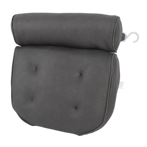 (Grey) Bathtub Pillow 6 Suction Cups Grey 2