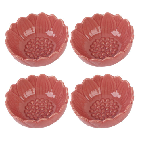 (Pink) 4Pcs Ceramic Oil Burner Diffuser Bowl Crackle Ice Pattern 2