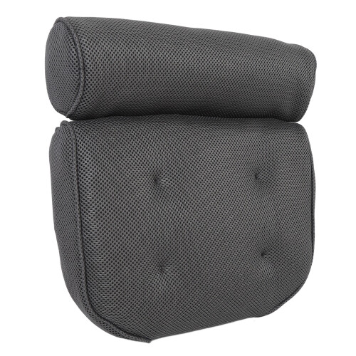(Grey) Bathtub Pillow 6 Suction Cups Grey 1