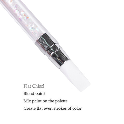 Nail Art Stift mit Strassgriff Silikon Pinsel 2