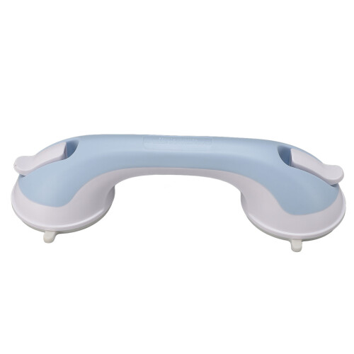 (Blue and White) Suction Cup Shower Grab Bar Elderly Handle Blue White
